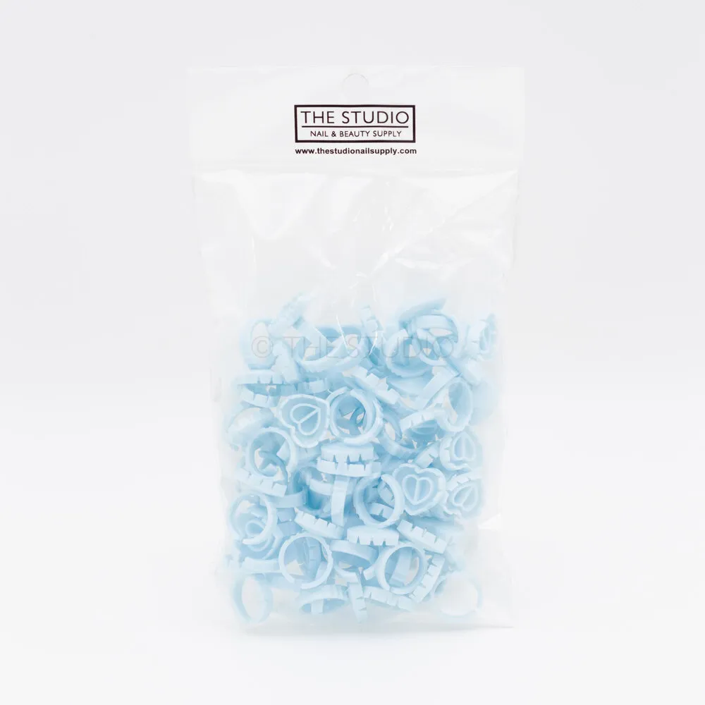 The Studio - Lash Glue Heart Rings - Blue - 50 ct