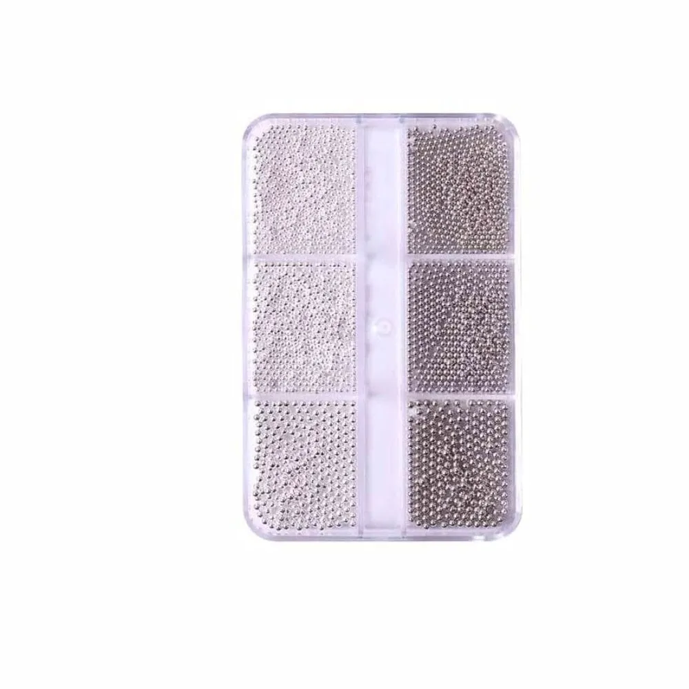 The Studio - Caviar Beads - Silver and White - 6 pcs