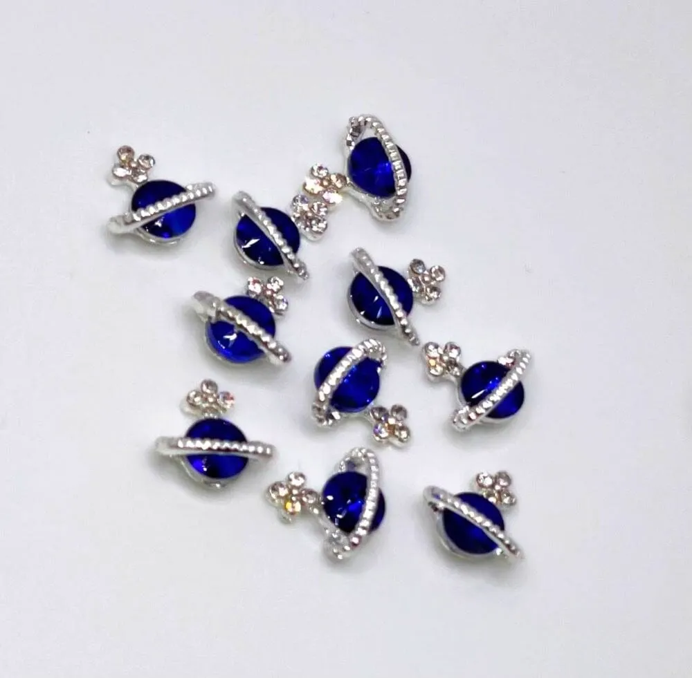 The Studio - Art Pack #484 - Planet Charms - Blue - 10pc