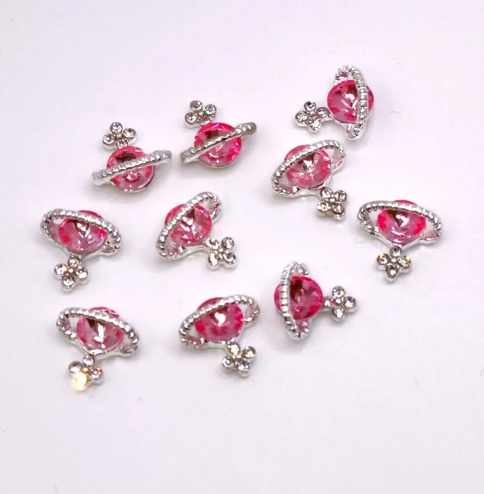 The Studio - Art Pack #485 - Planet Charms - Dark Pink - 10 pc