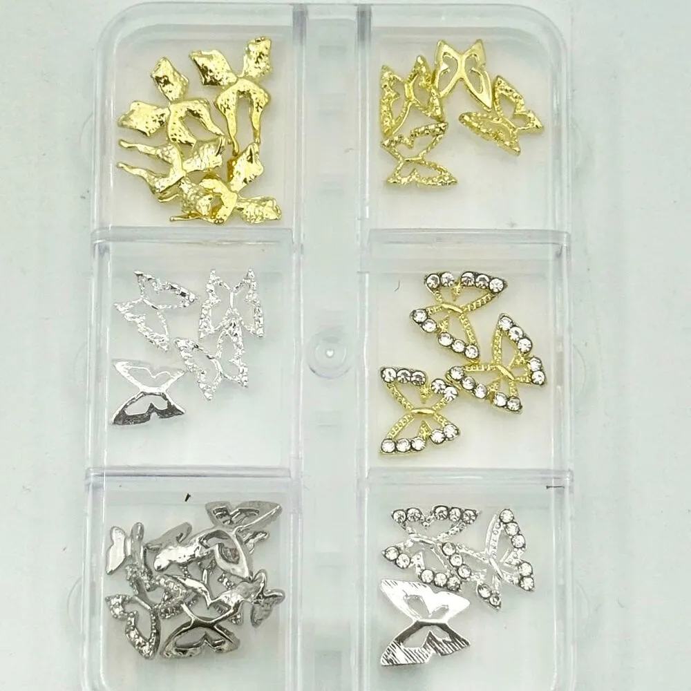 The Studio - Art Pack #523 - Butterfly Charms - Silver, Gold