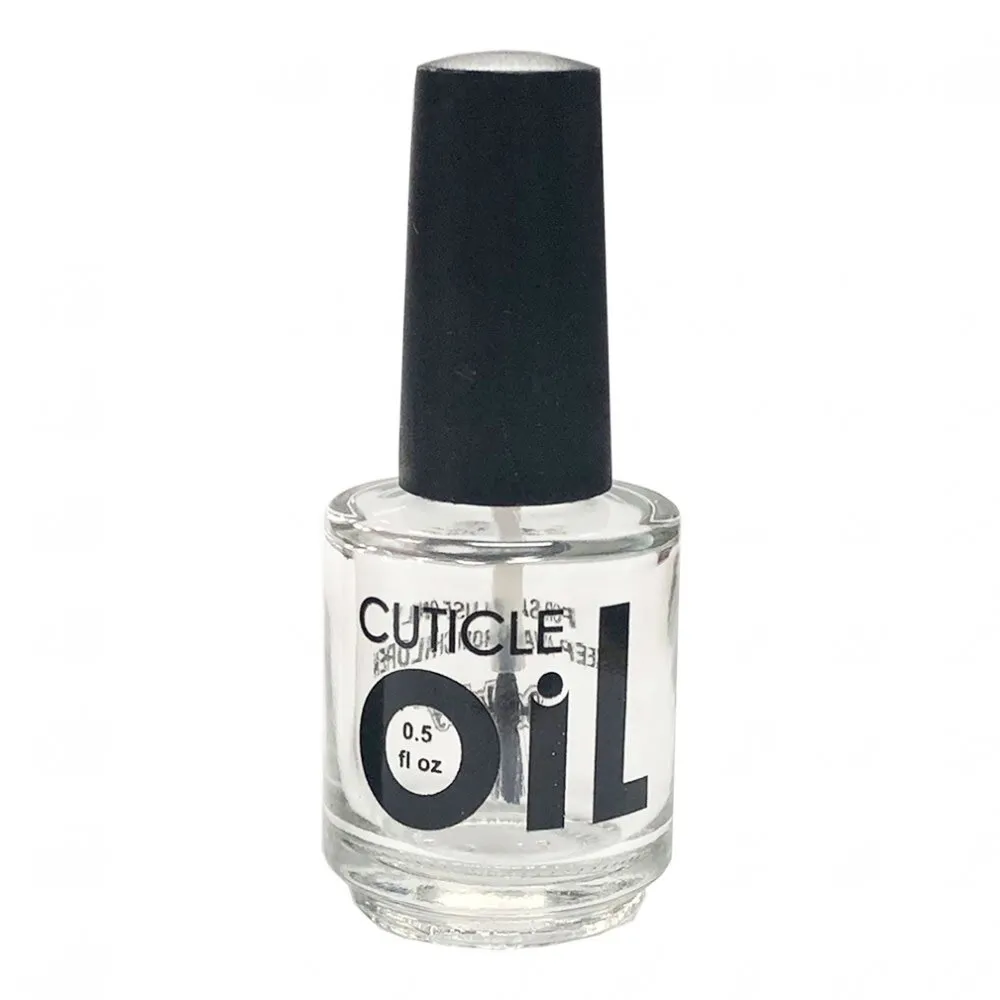 Empty Nail Polish Bottle - Clear - "Cuticle Oil" - 0.5 fl oz