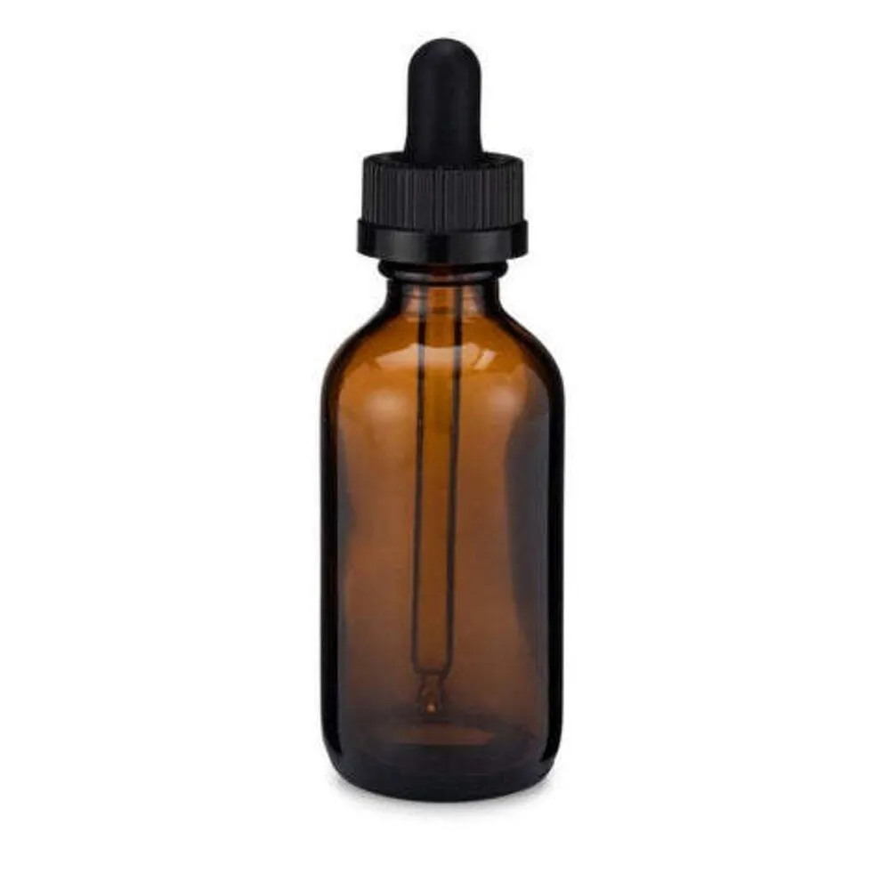 Glass Dropper Bottle - Amber Brown - 1 oz