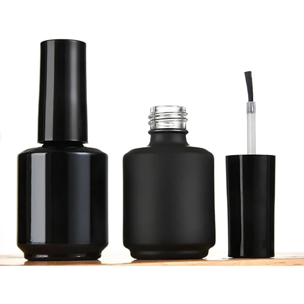 Empty Nail Polish Bottle - Matte Black - 0.5 fl oz