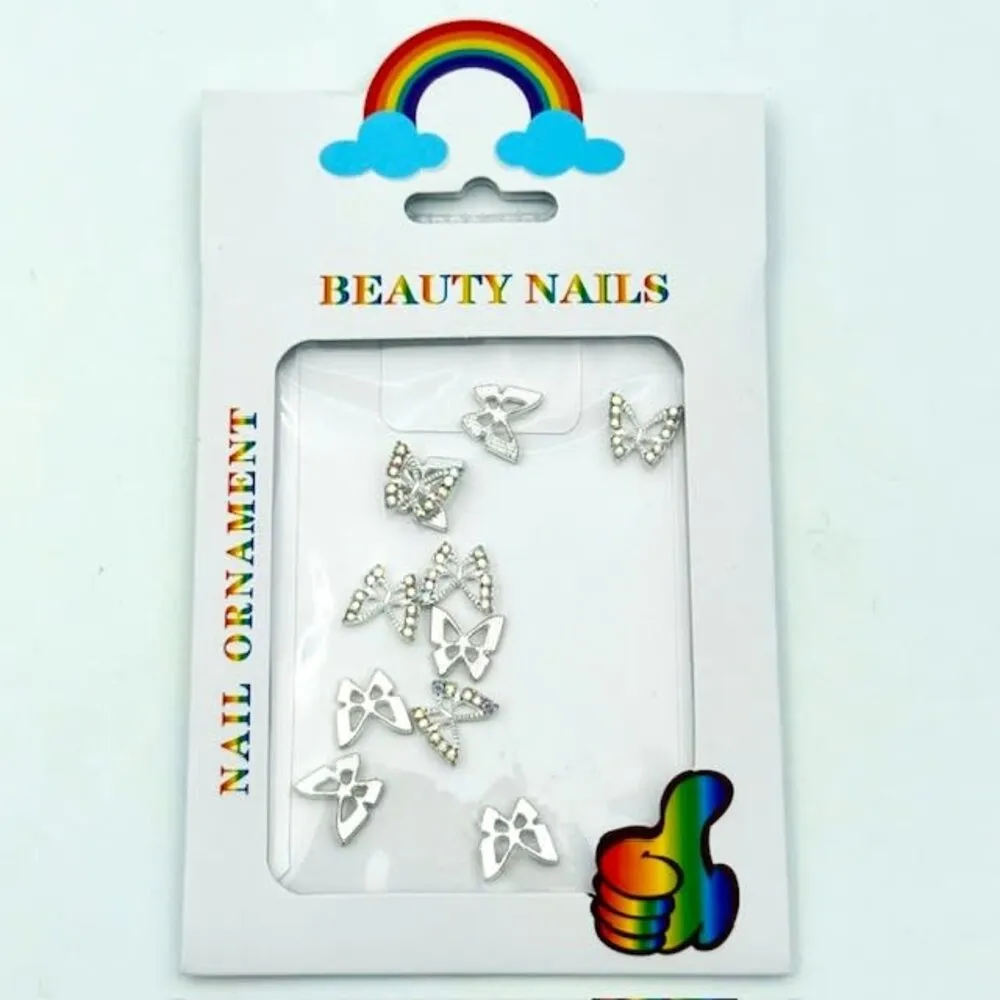 The Studio - Art Pack #439 - Butterfly Charms - Silver Rhinestones
