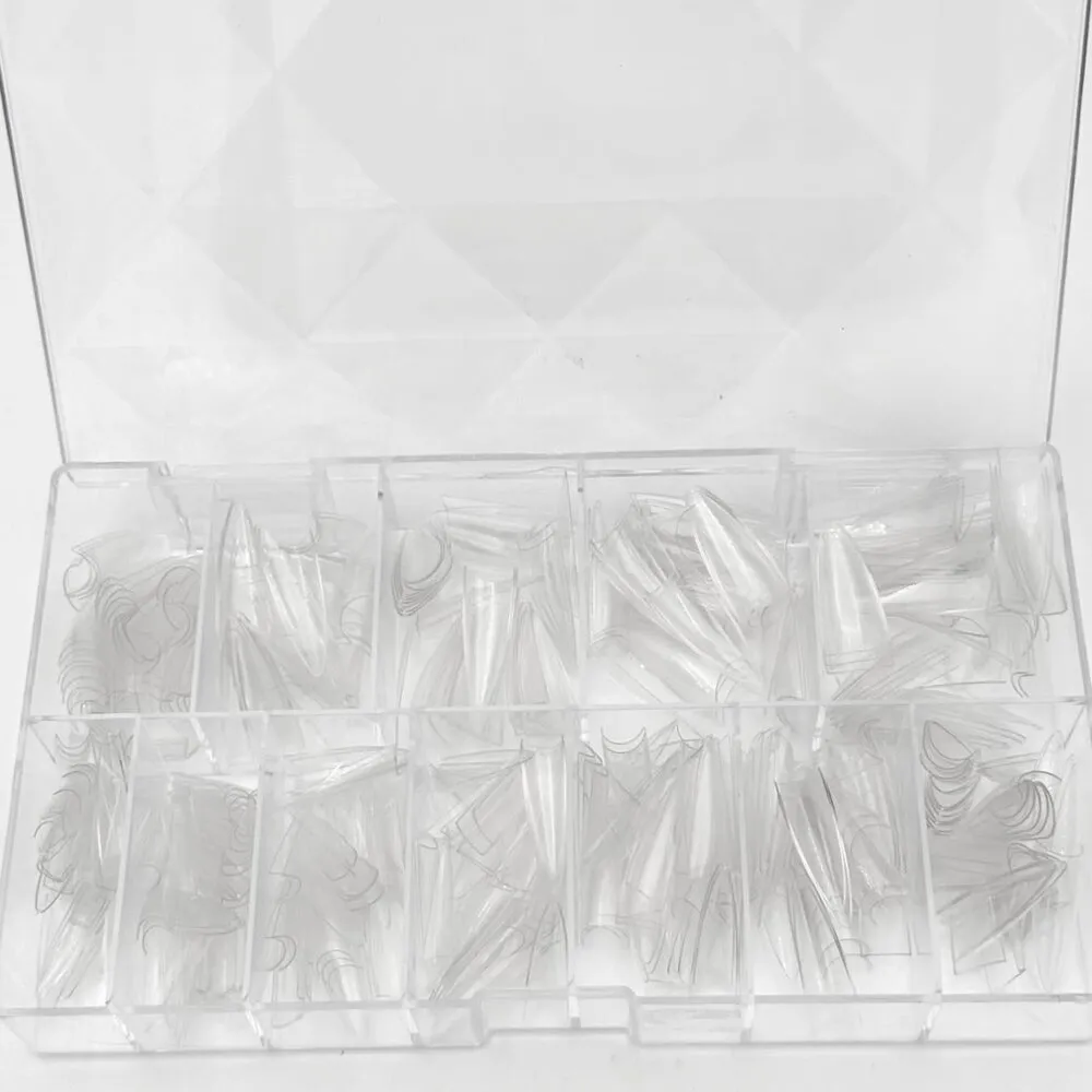 The Studio - Nail Tip Box - Almond - Clear - Long