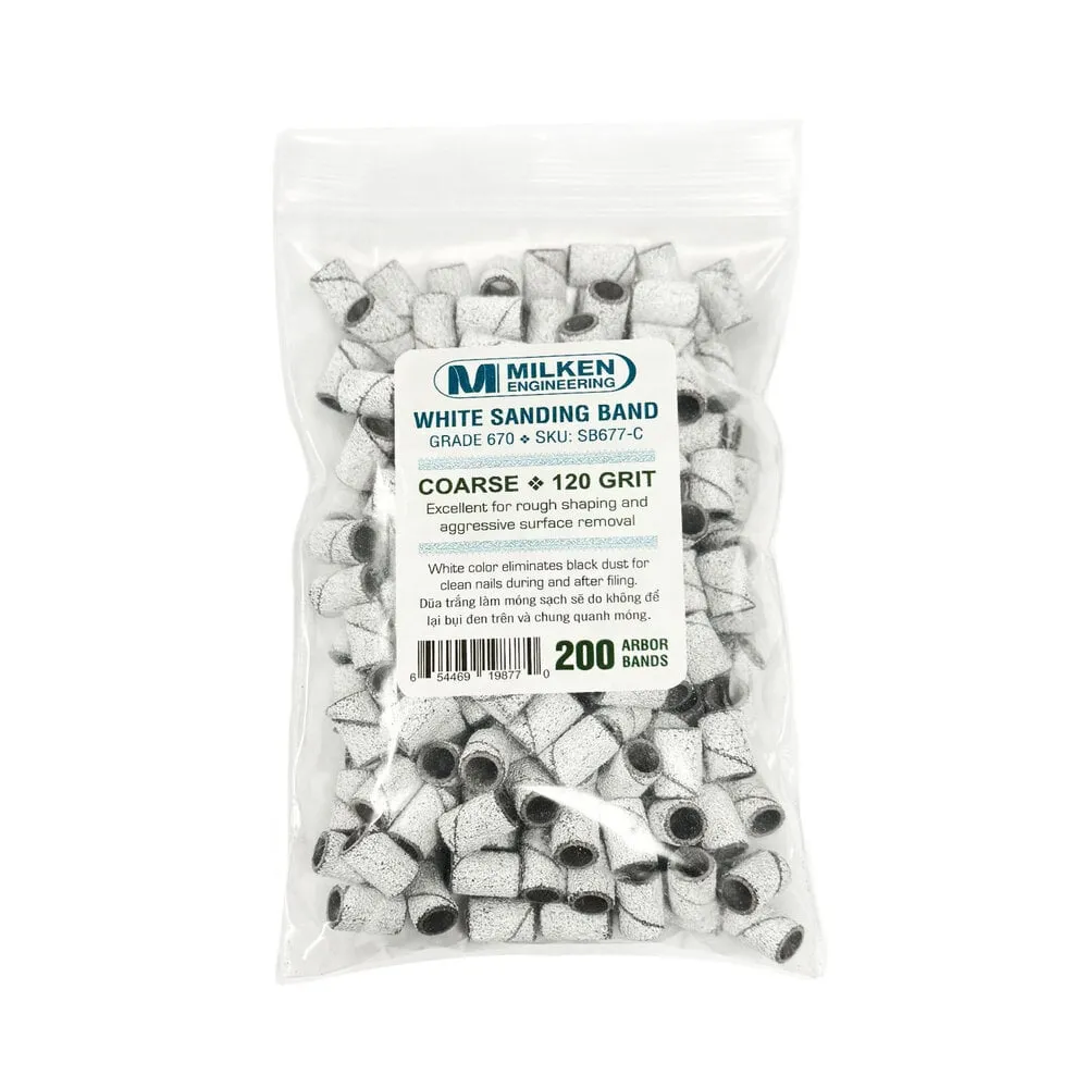 Milken - White Sanding Bands - 200 count - Coarse - 120 Grit