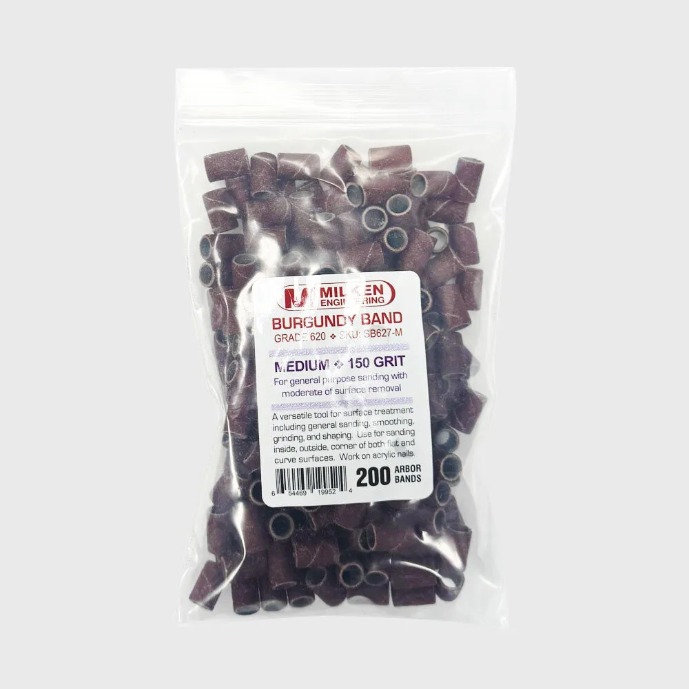 Milken - Dark Brown Sanding Bands - 200 count - Medium - 150 Grit