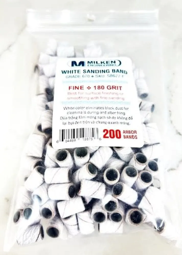 Milken - White Sanding Bands - 200 count - Fine - 180 Grit