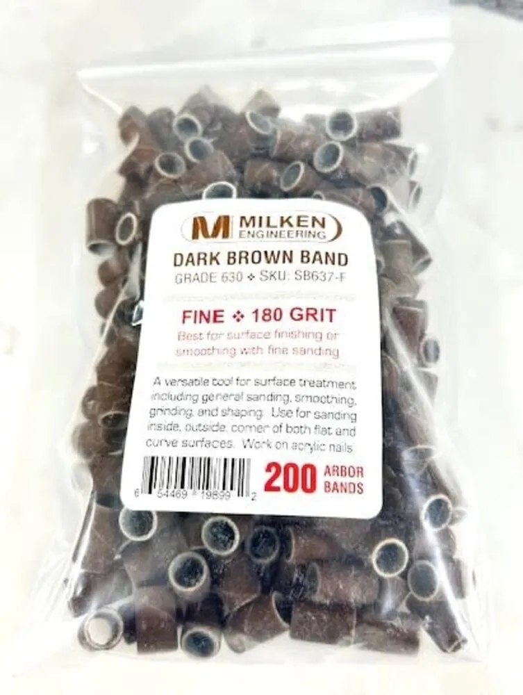 Milken - Dark Brown Sanding Bands - 200 count - Fine - 180 Grit
