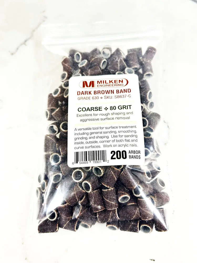 Milken - Dark Brown Sanding Bands - 200 count - 80 - Coarse