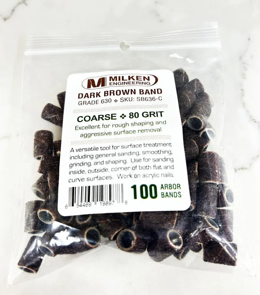 Milken - Dark Brown Sanding Bands - 100 count - Coarse - 80 Grit