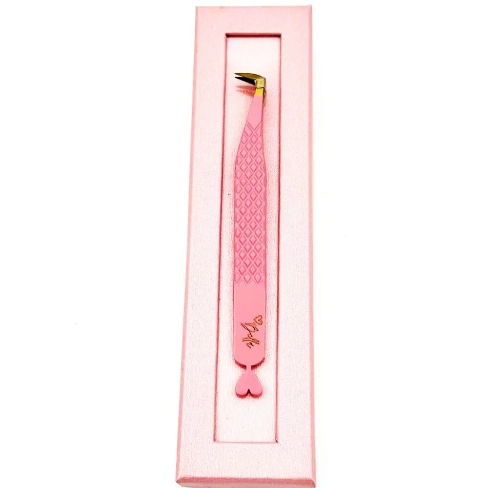 Love, Bella - Fiber Tip Tweezer - Pink - 5 - Gold