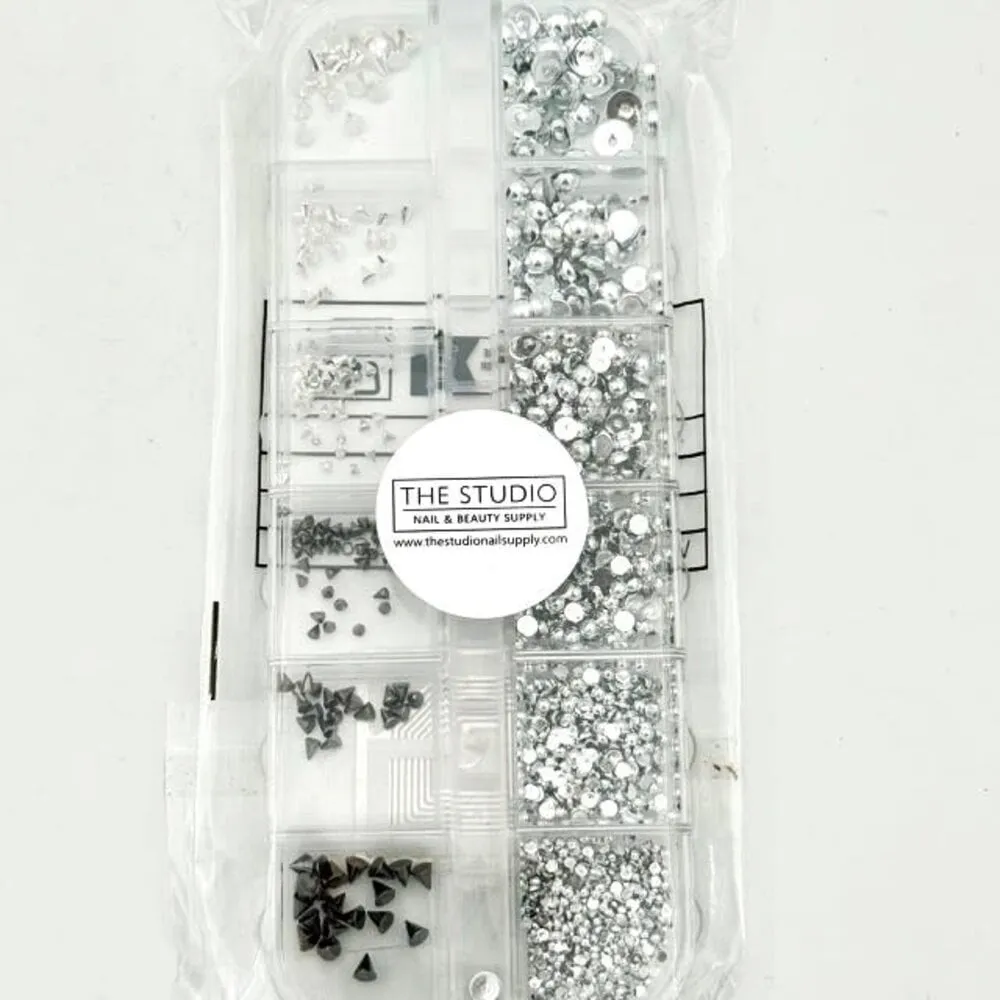 The Studio - Art Pack #632 - Silver - Spikes Pearls