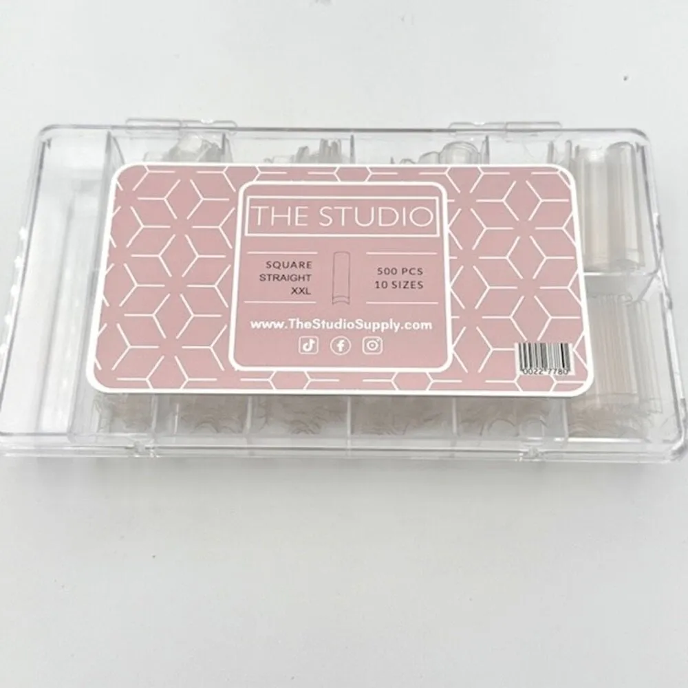 The Studio - Tip Box - Half Cover - Square Straight Clear - XXL