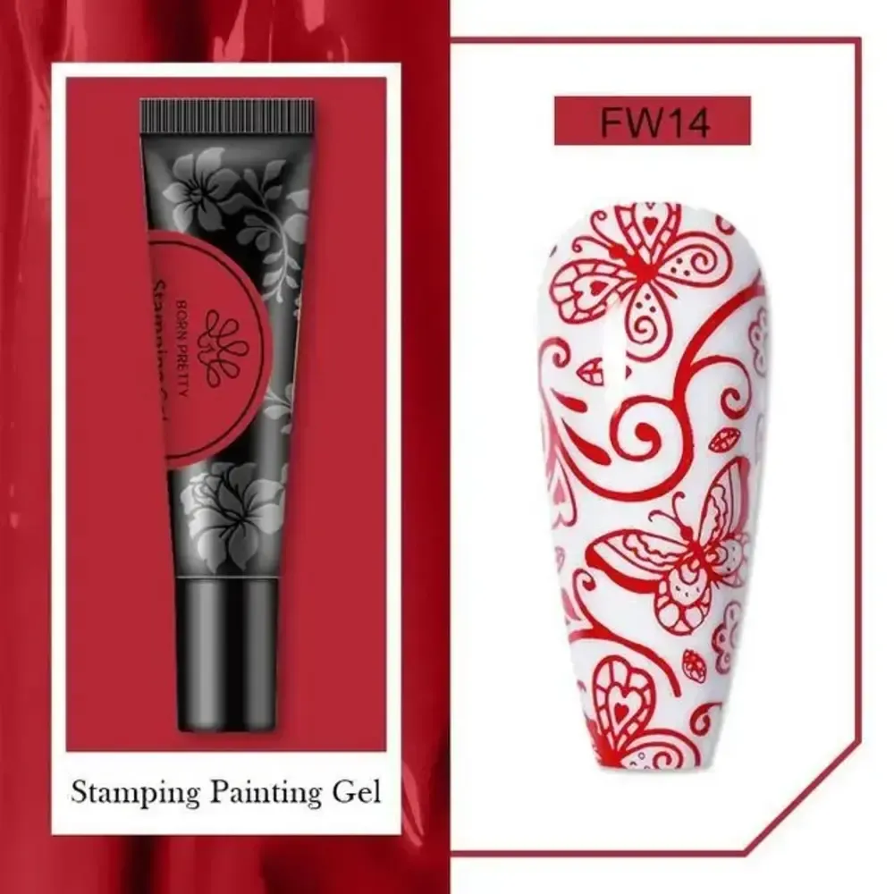 Born Pretty - Stamping Gel Polish - 14 - Red