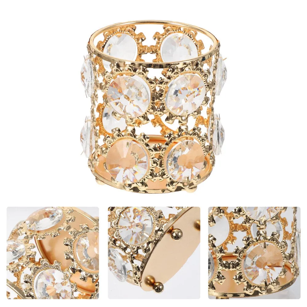 The Studio - Circle Brush Holder w/ Circle Crystal - Gold