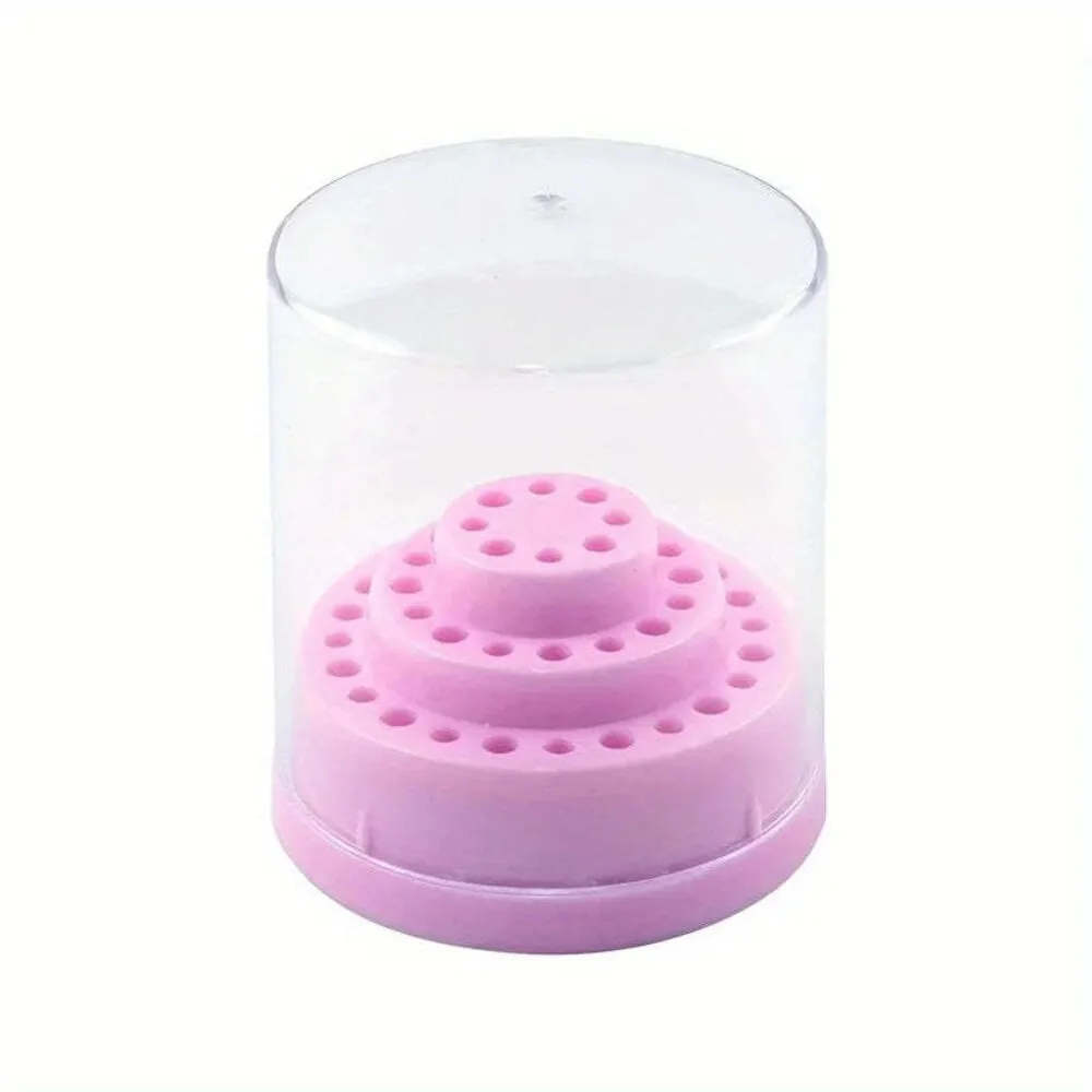 Carbide Nail Drill Bit Holder - 48 Holes - Small - Pink