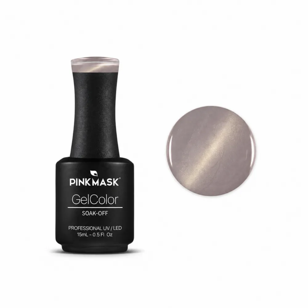 Pink Mask - Gel Polish - Crystal Nude Cat Eye - Crystal Mauve