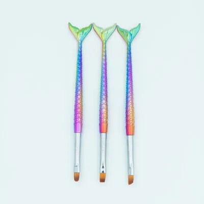 Nail Art Gel Brush - 3 PC - Mermaid