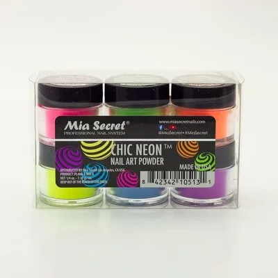 Nail Art Powder - Chic Neon - 6 count