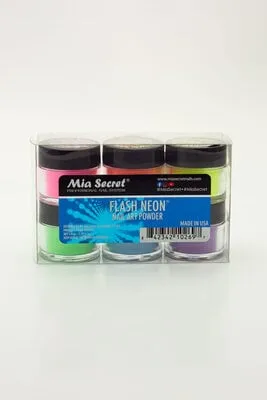 Nail Art Powder - Flash Neon - 6 count
