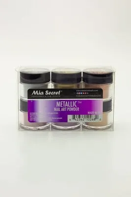 Nail Art Powder - Metallic - 6 count