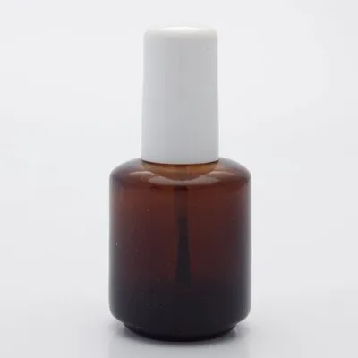 Empty Nail Polish Bottle - Amber Brown - 0.5 oz