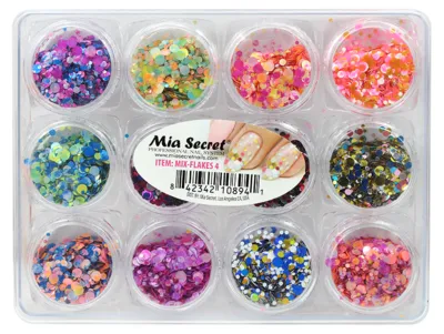 Nail Art Mix Flakes 4 - 12 ct