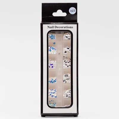 Art Pack #090 - Assorted Silver and Iridescent Confetti - 023 - 12 pcs