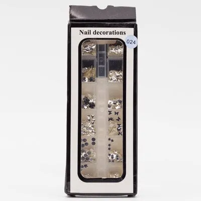 Art Pack #091 - Assorted Silver Confetti - 024 - 12 pcs
