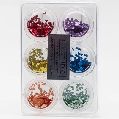 Art Pack #124 - Assorted Heart Confetti - 6 pcs