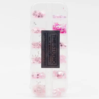 Art Pack #159 - Assorted Pink Confetti - 12 pcs