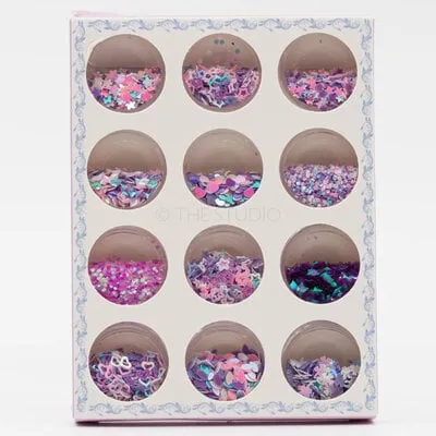 Art Pack #240 - Assorted Purple Confetti - 12 pcs