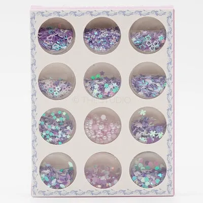 Art Pack #239 - Assorted Purple Nail Art - 12 pcs