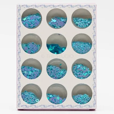 Art Pack #238 - Assorted Blue Confetti - 12 pcs