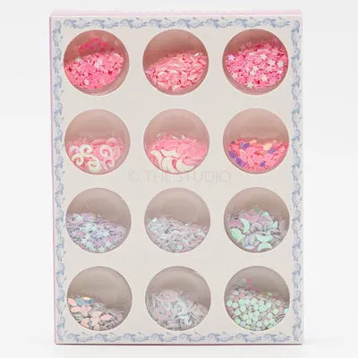 Art Pack #234 - Assorted Nail Art Confetti - 12 pcs