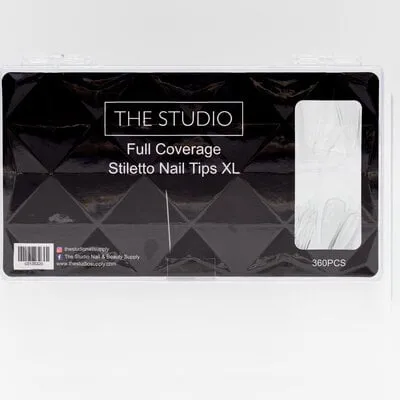Tip Box - Full Cover - Stiletto Clear