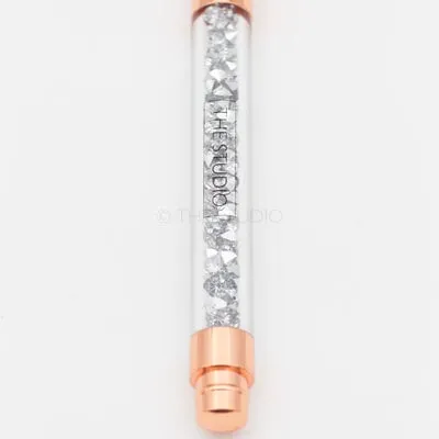 Kolinsky Acrylic Brush - Rose Gold - Silver Crystal - #10