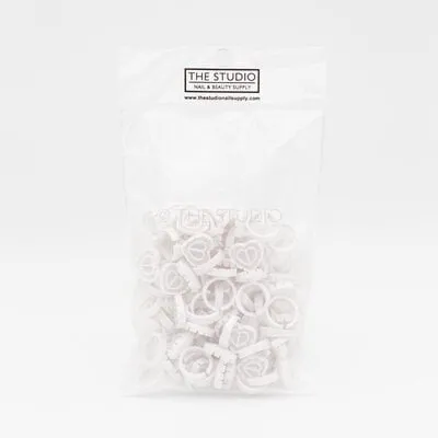 Lash Glue Heart Rings - White - 50 ct