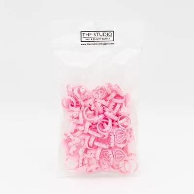 Lash Glue Heart Rings - Pink - 50 ct