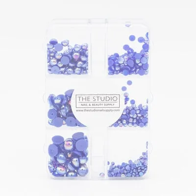 Art Pack #370 - Assorted Royal Blue Pearls - 6 pcs