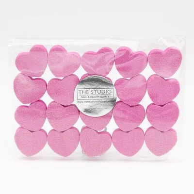 Heart Buffers - 100/180 - Pink - 20 ct