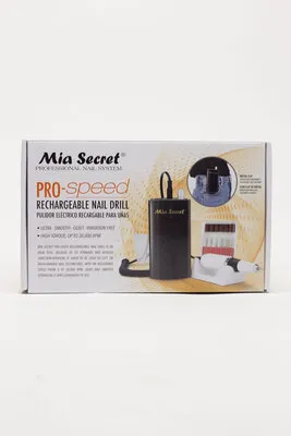 Pro-Speed Rechargeable Nail E-File Drill with Metal Clip - Black