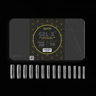 Tip Box 2.0 Gel X - Clear - Sculpted Square - XX Long