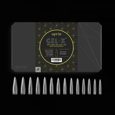 Tip Box 2.0 Gel X - Clear - Sculpted Stiletto - XX Long