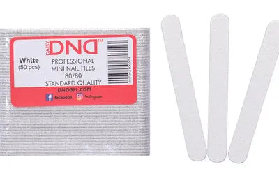 Mini Nail File - 80/80 Grit - White - 50 pcs