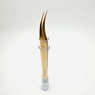 Tweezers - Classic Pick Up - Curved - Gold - 18
