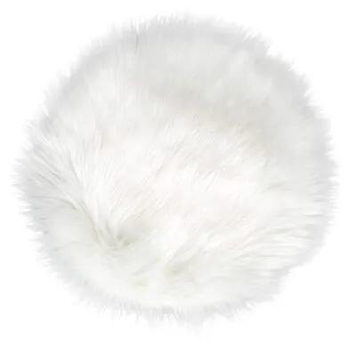 Display Photo Mat - White Fluffy - Round