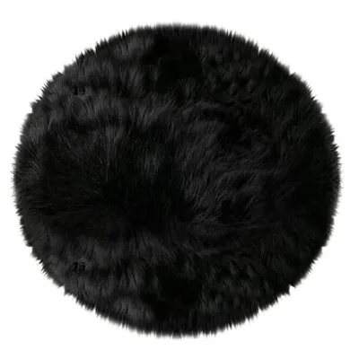 Display Photo Mat - Black Fluffy - Round
